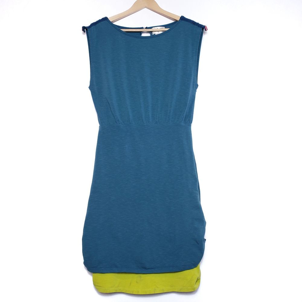 Matilda Jane Sleeveless Knit Two Toned Jersey Knit Dress Blue Green Size S Small